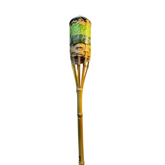 Bamboo Yard Torches With Fiberglass Wicks And Snuffer Cap - Picture 2 of 11